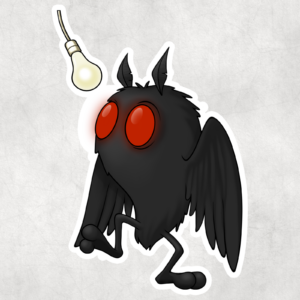 Light Bulb Mothman Sticker Mockup