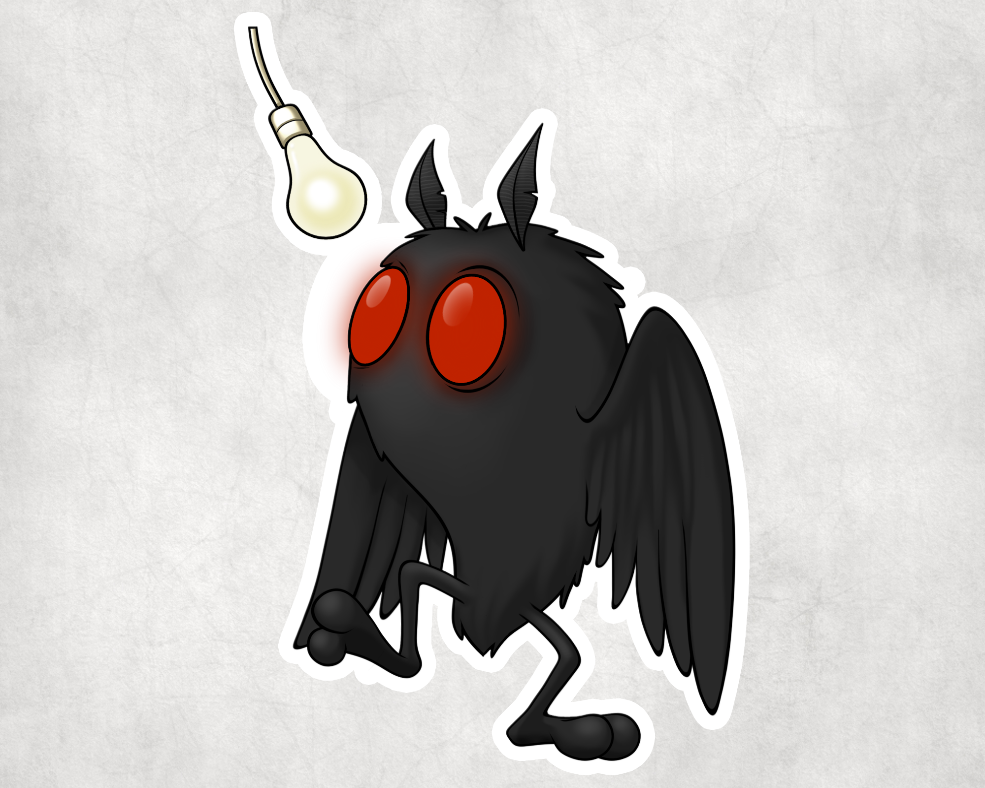 Light Bulb Mothman Sticker Mockup