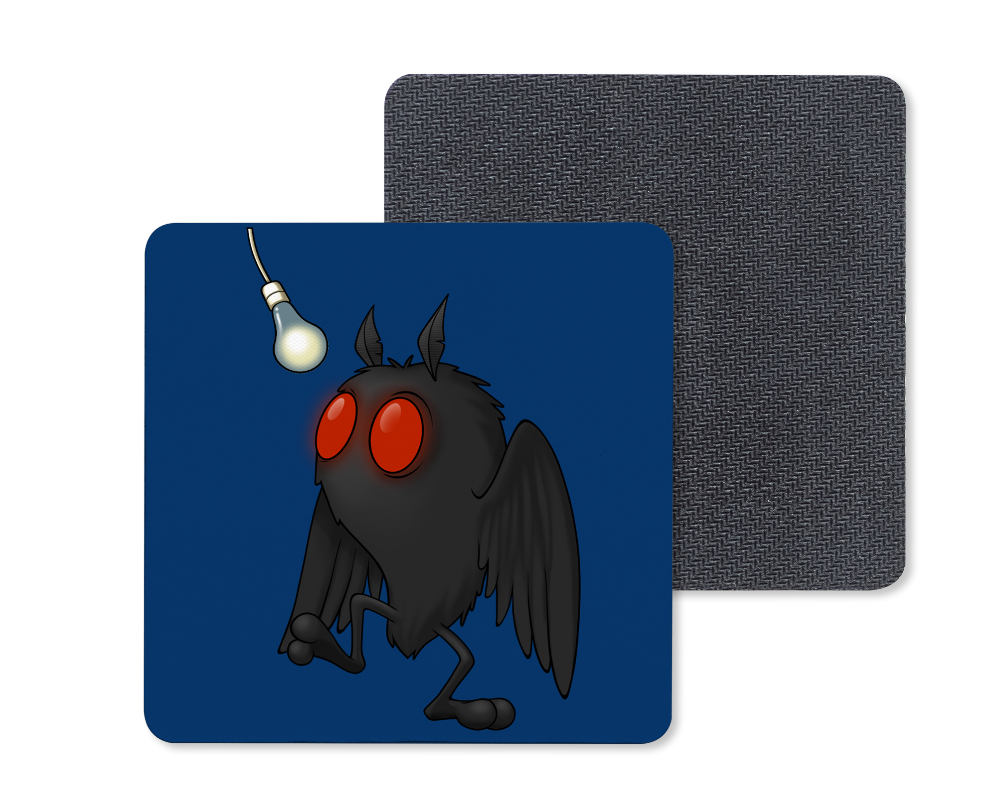 Lightbulb Mothman Coasters Mockup