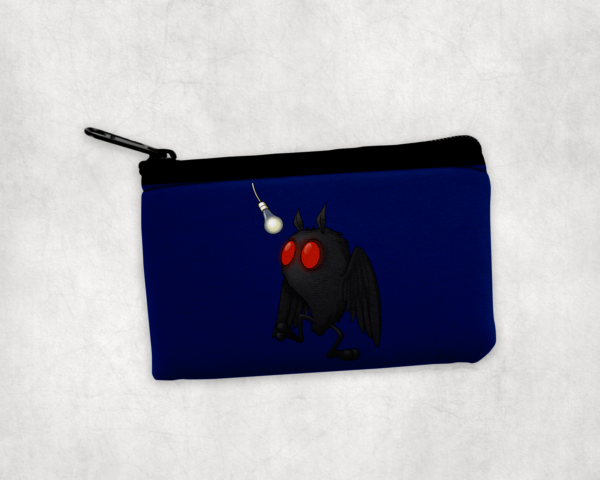 Lightbulb Mothman Zipper Pouch Mockup