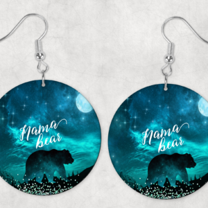 Night Sky Mama Bear Earrings Mockup