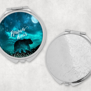 Night Sky Mama Bear Mirror Compact Mockup
