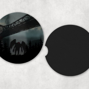 Mothman Car Coasters Mockup