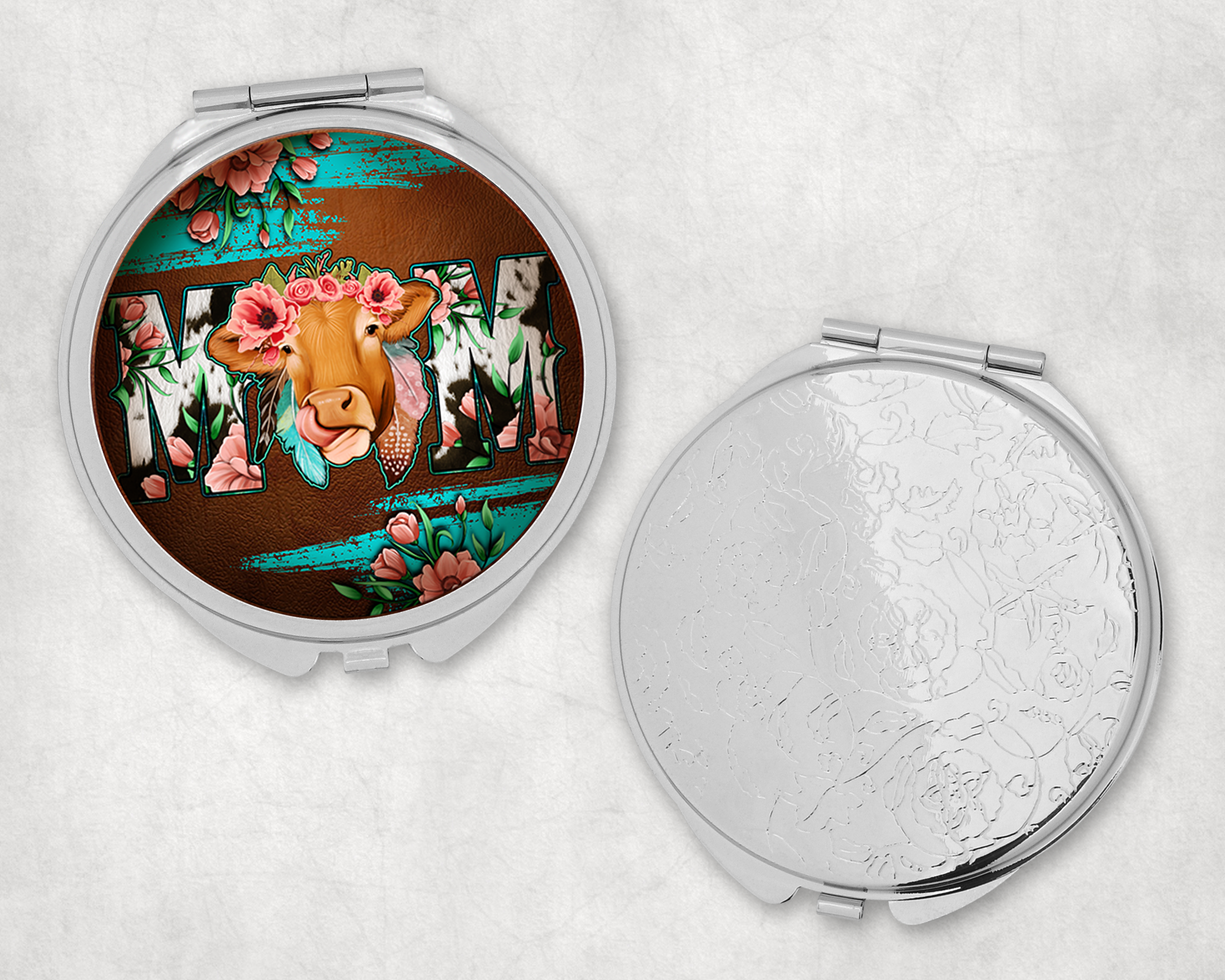 Mom Heifer Mirror Compact Mockup