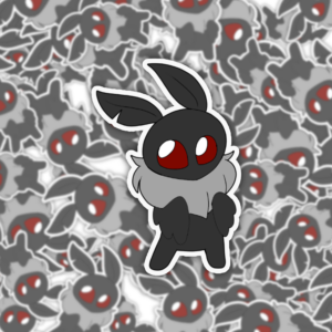 Kawaii Mothman Sticker Mockup