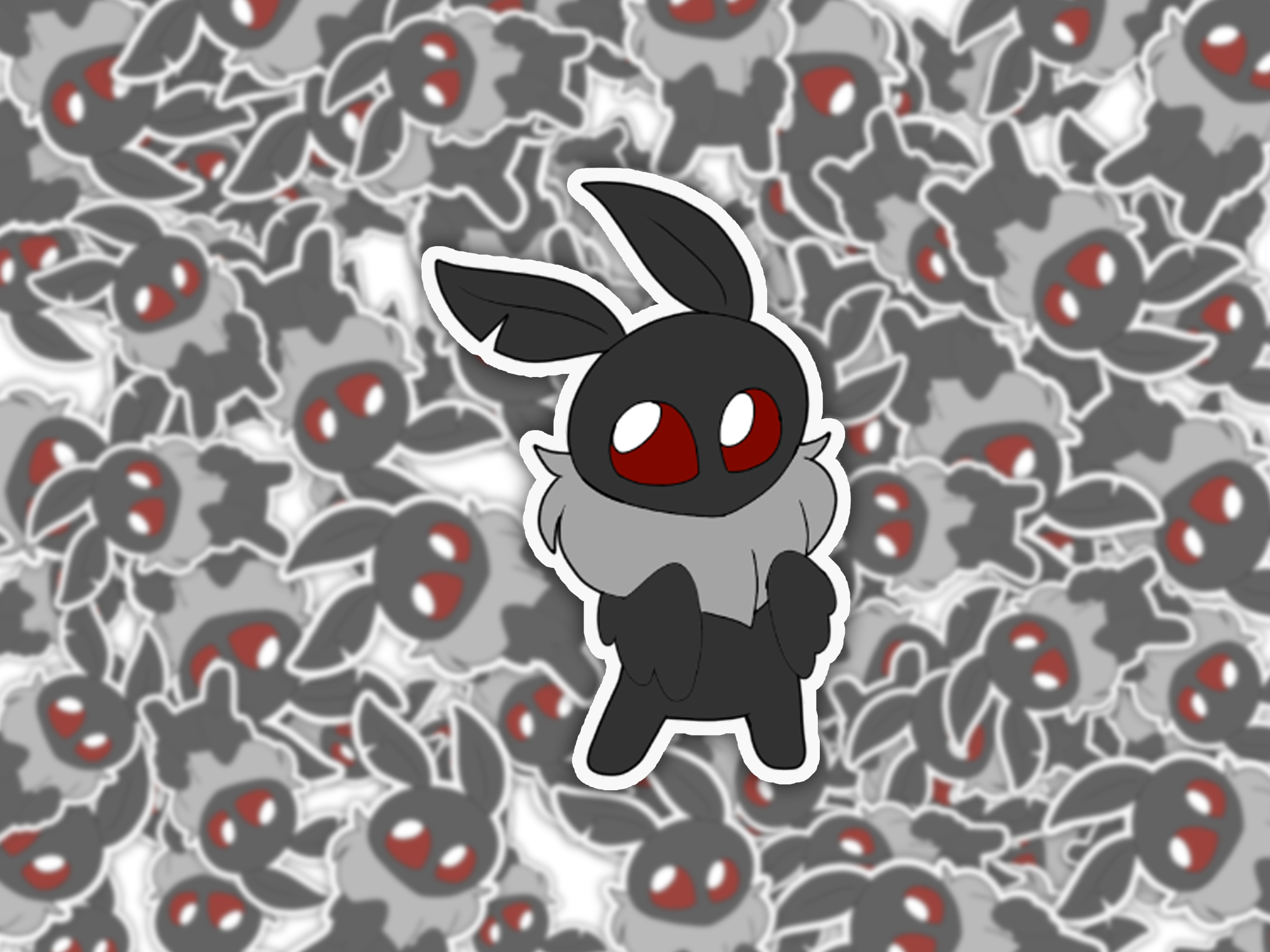Kawaii Mothman Sticker Mockup
