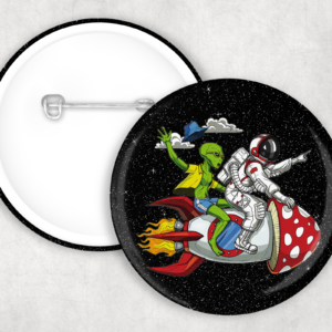 Mushroom Rocket Ride Button Mockup