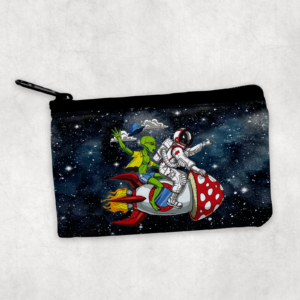 Mushroom Rocket Ride Zipper Pouch Mockup