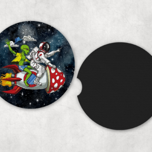 Mushroom Rocket Ride Car Coasters Mockup