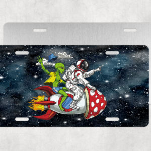 Mushroom Rocket Ride License Plate Mockup