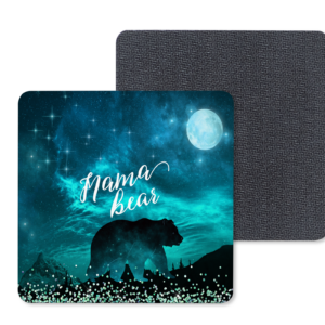 Night Sky Mama Bear Coasters Mockup
