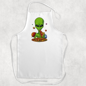 Alien Enjoying Pizza Apron Mockup
