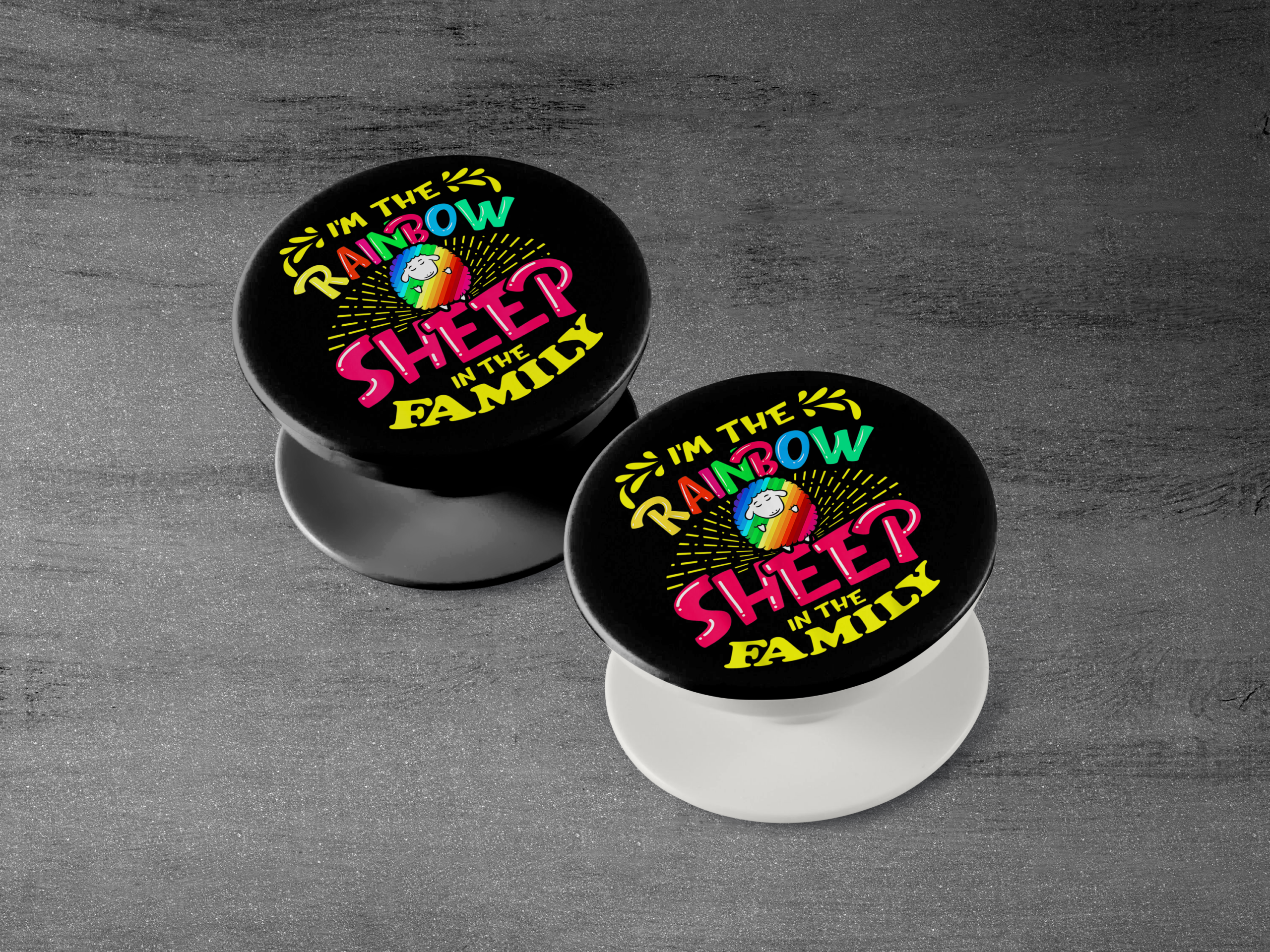 Rainbow Sheep Phone Grip Mockup