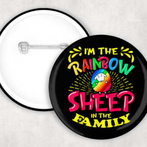 I'm The Rainbow Sheep Button Mockup