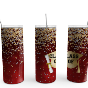 Class Of (Year) Glitter & Foil Tumbler- red