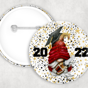 Grad Guy Gnome Button- red