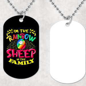 Sheep In The Family Dog Tag Mockup