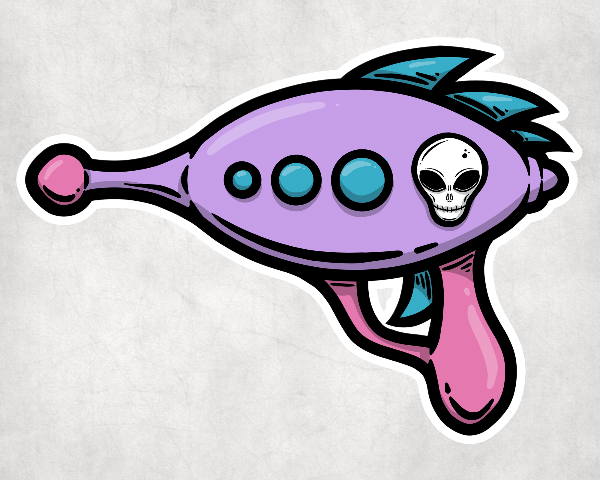 Space Blaster Sticker Mockup