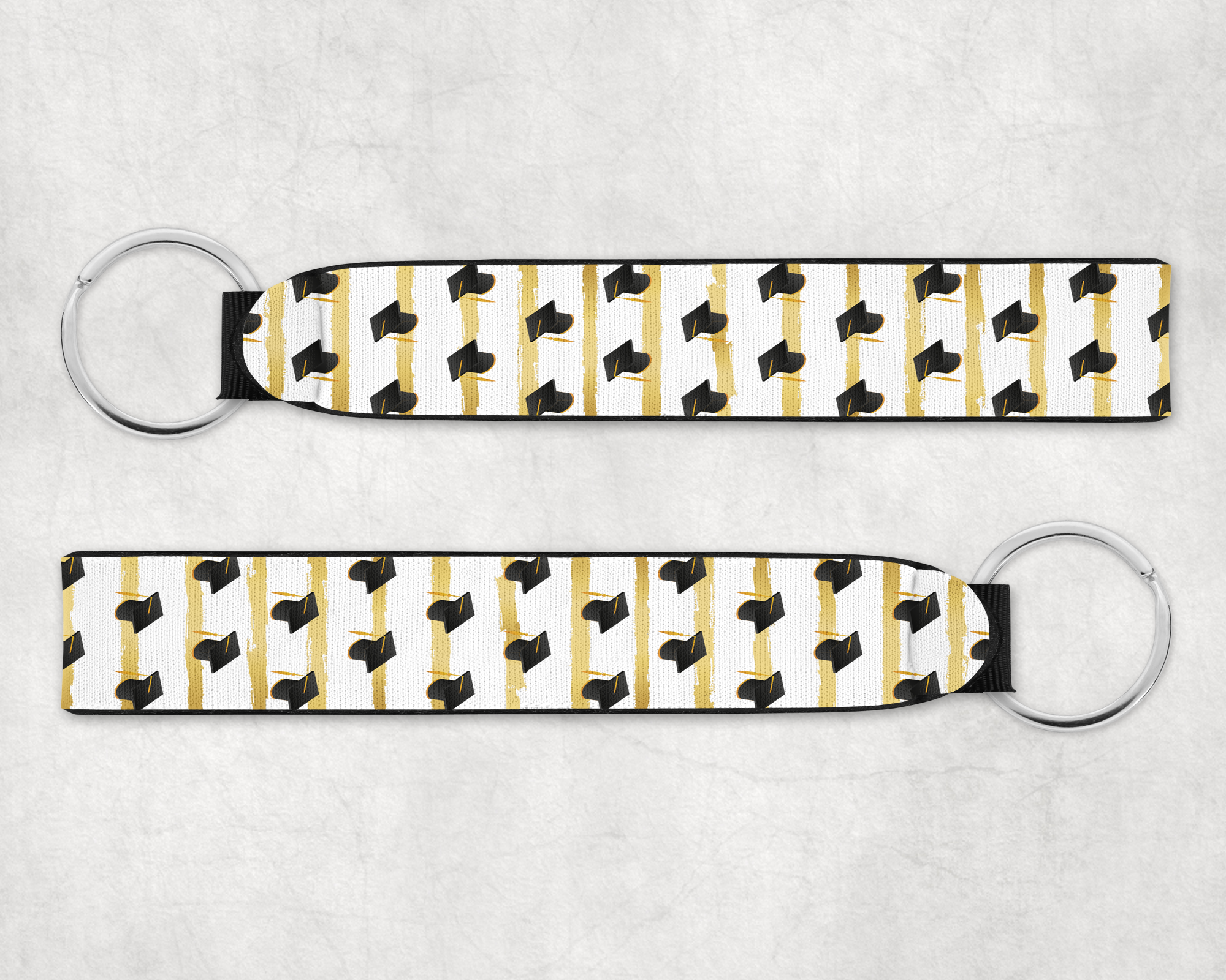 Stripes & Grad Caps Wristlet Mockup