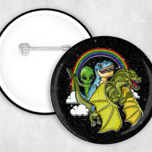Alien & Dino Dragon Ride Button Mockup