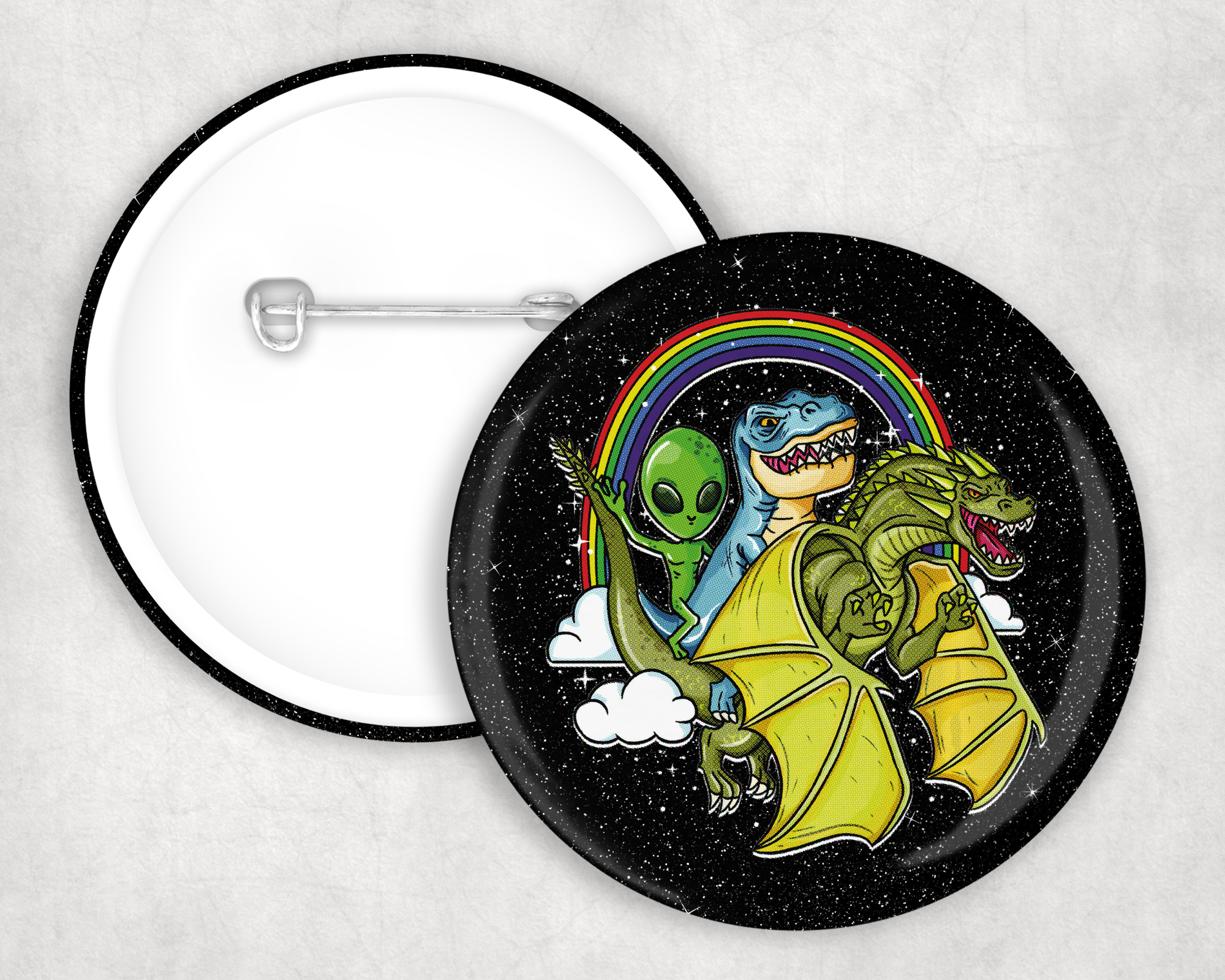 Alien & Dino Dragon Ride Button Mockup