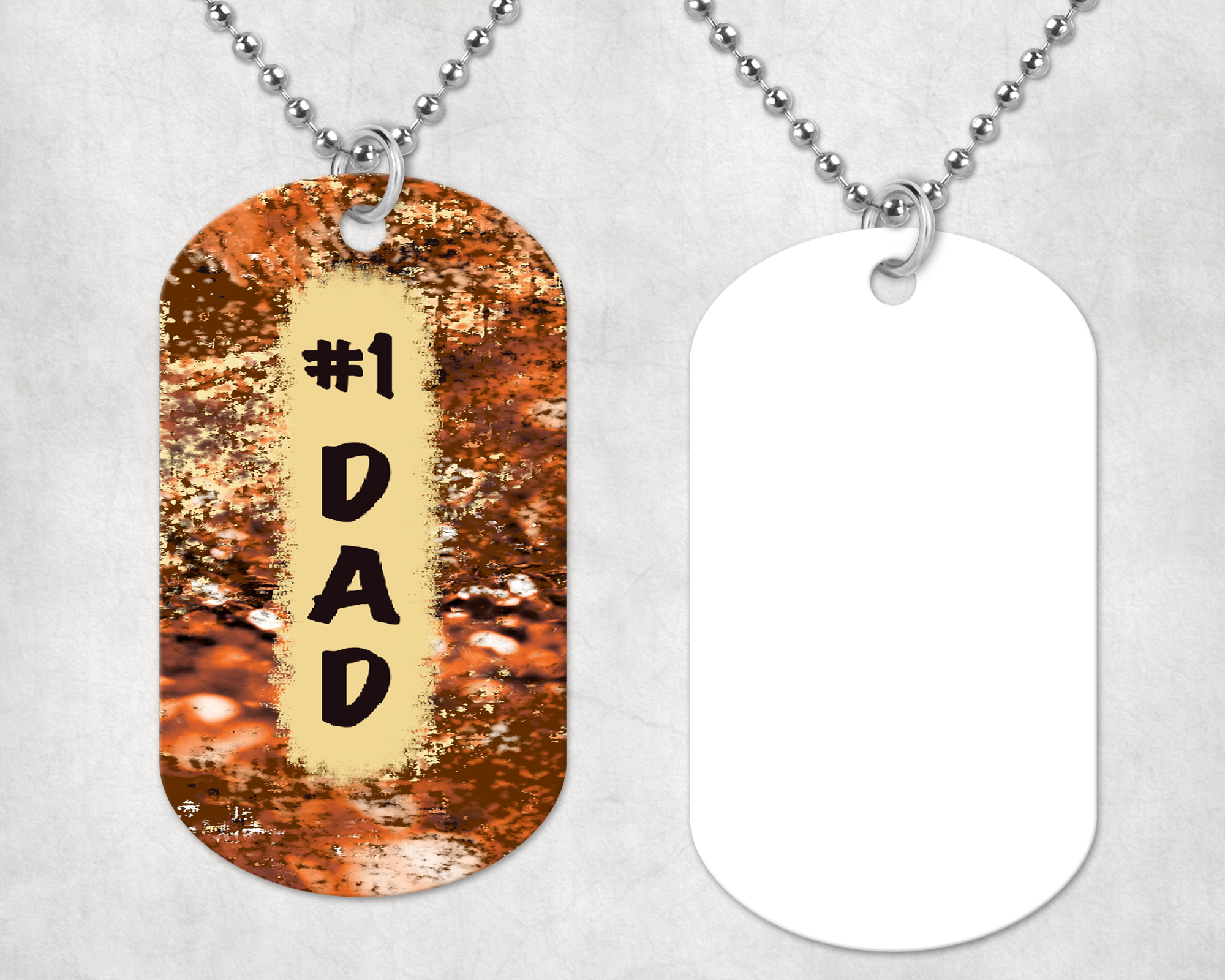#1 Dad Dog Tag Mockup