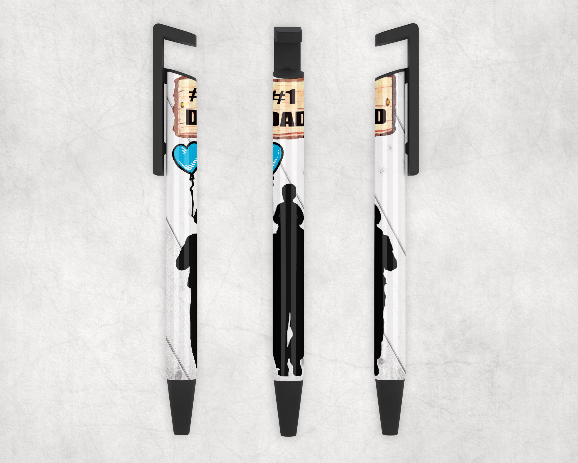 #1 Dad Silhouette Ballpoint Pen Mockup