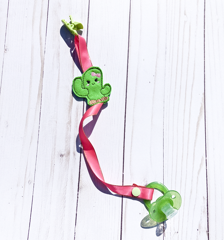 Cactus Pacifier Clip