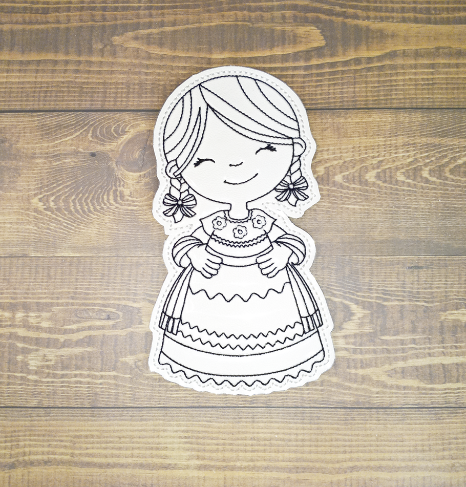 Pig-tailed Señorita Color Tile