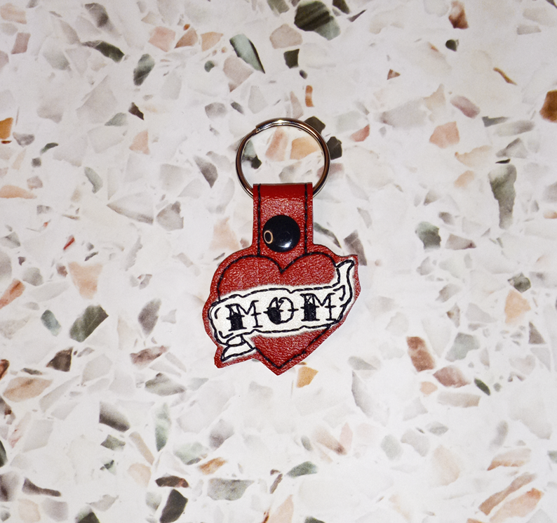 Mom Tattoo Key Fob