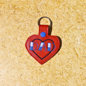 Dad Tattoo Heart Key Fob