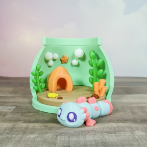Cute Axolotl & Tank Playset- large