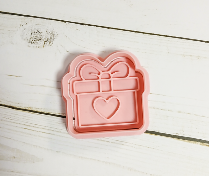 Gift w/Heart Cookie Cutter & Stamp