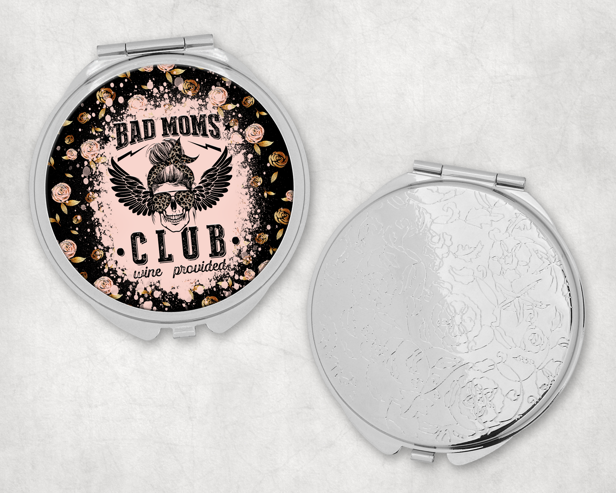 Bad Moms Club Mirror Compact Mockup