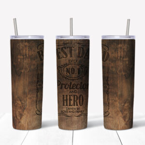 Best Dad Ever- Whiskey Label Tumbler Mockup