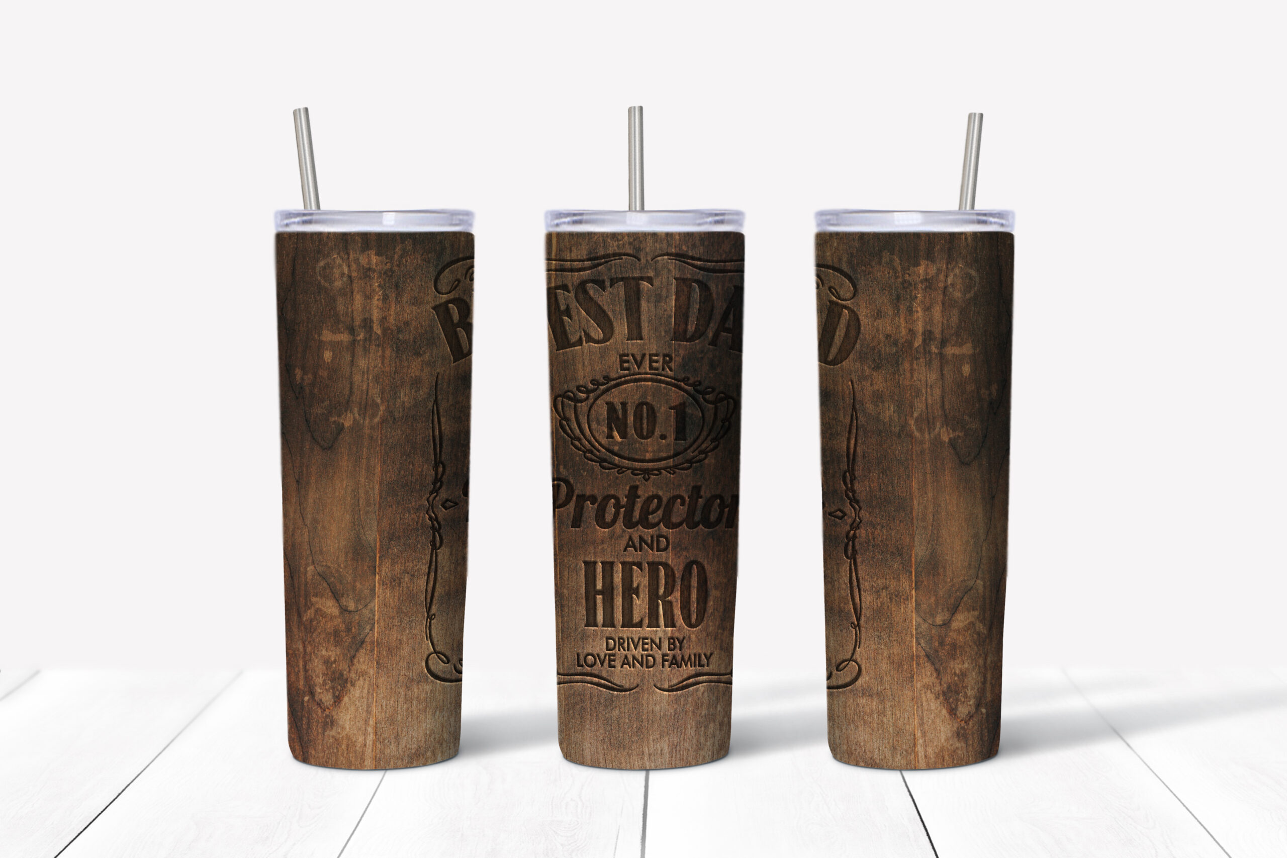Best Dad Ever- Whiskey Label Tumbler Mockup