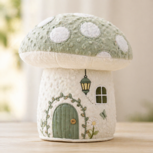 Mushroom Cottage Plush Toy & Playhouse Mockup