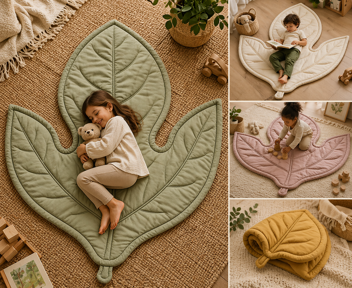 Sassafras Leaf Blanket / Play Mat Mockup