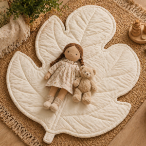 White Mulberry Leaf Doll Blanket/Play Mat