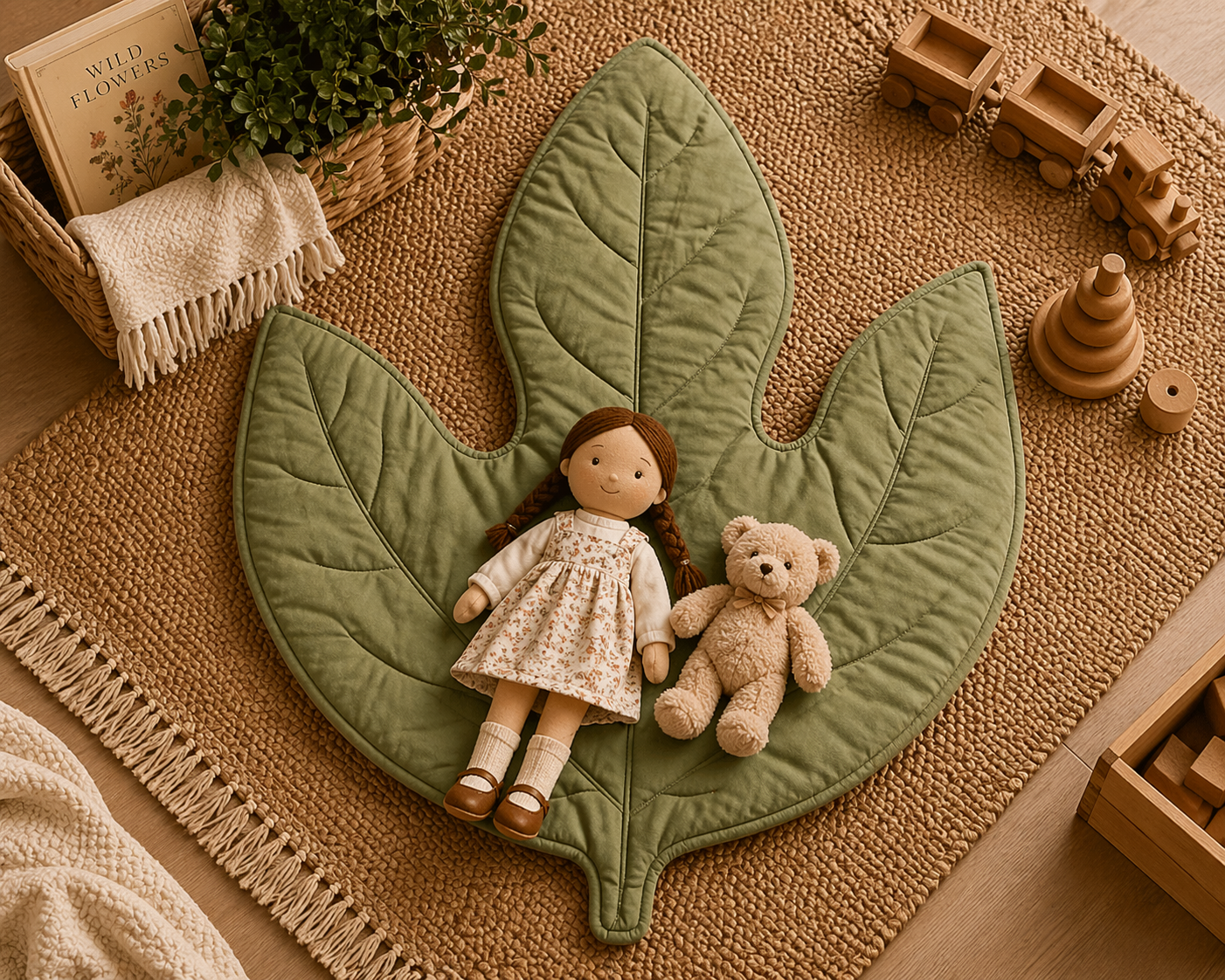Sassafras Leaf Doll Blanket/Play Mat