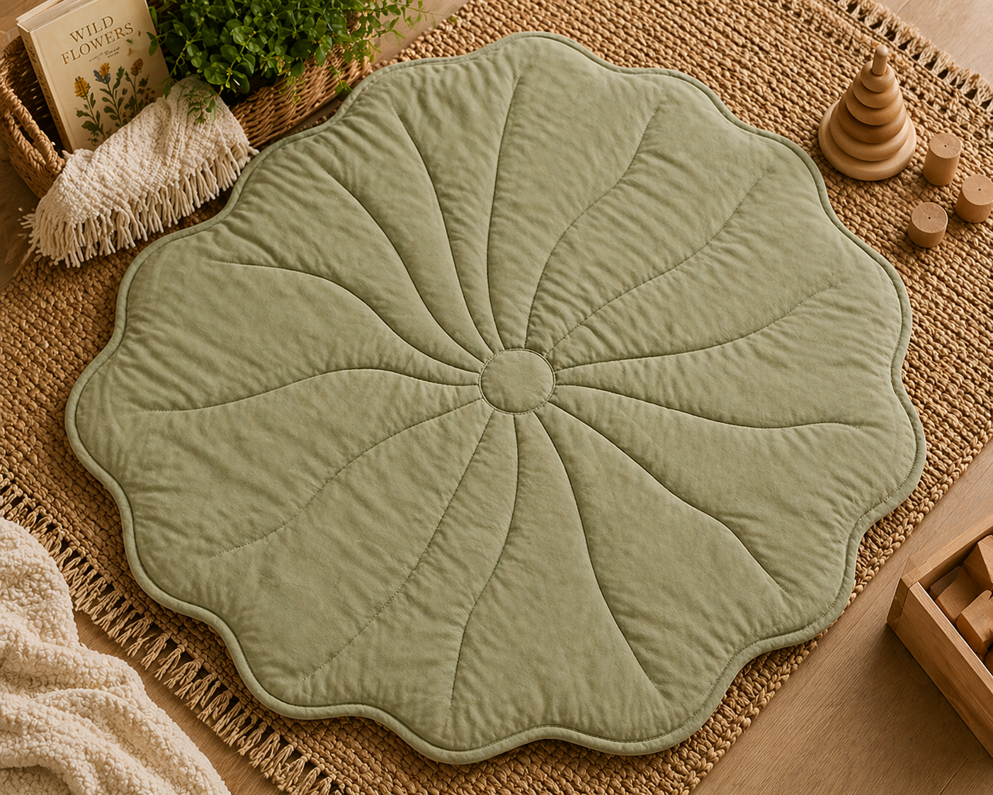 Lotus Leaf Blanket / Play Mat mockup