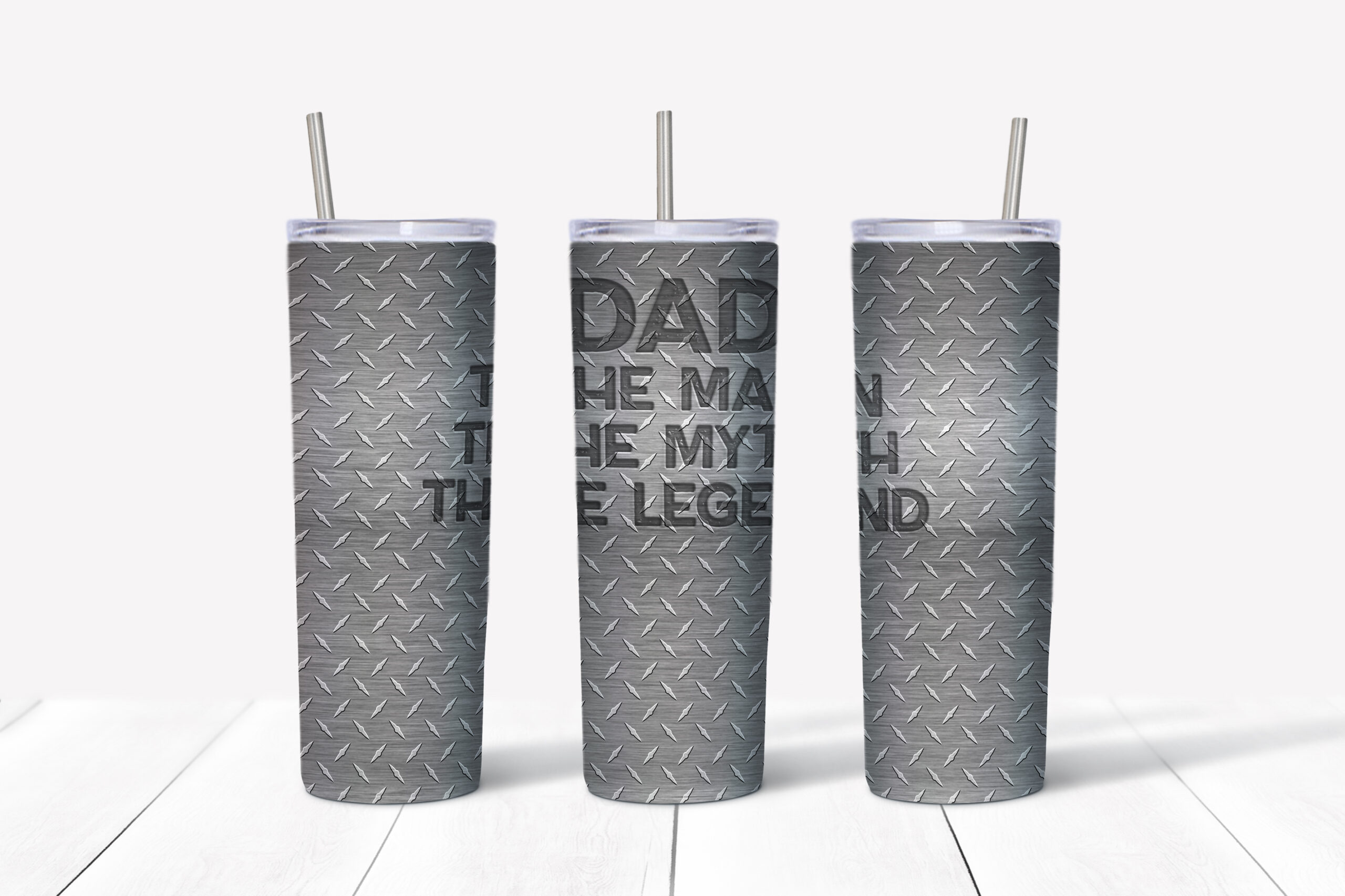 Dad Myth Legend- Metal Diamond Tumbler Mockup