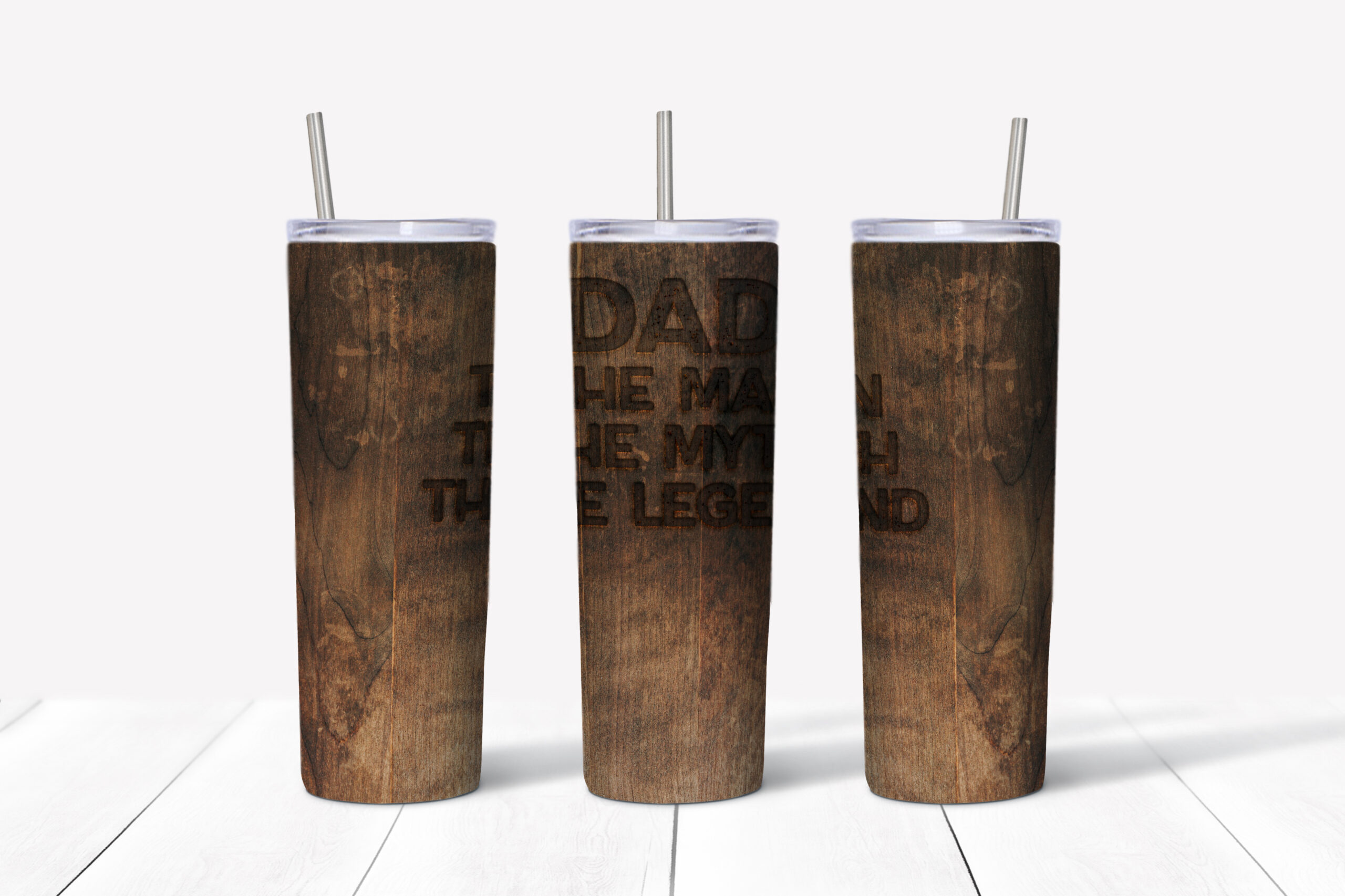 Dad Myth Legend- Wood Burn Tumbler