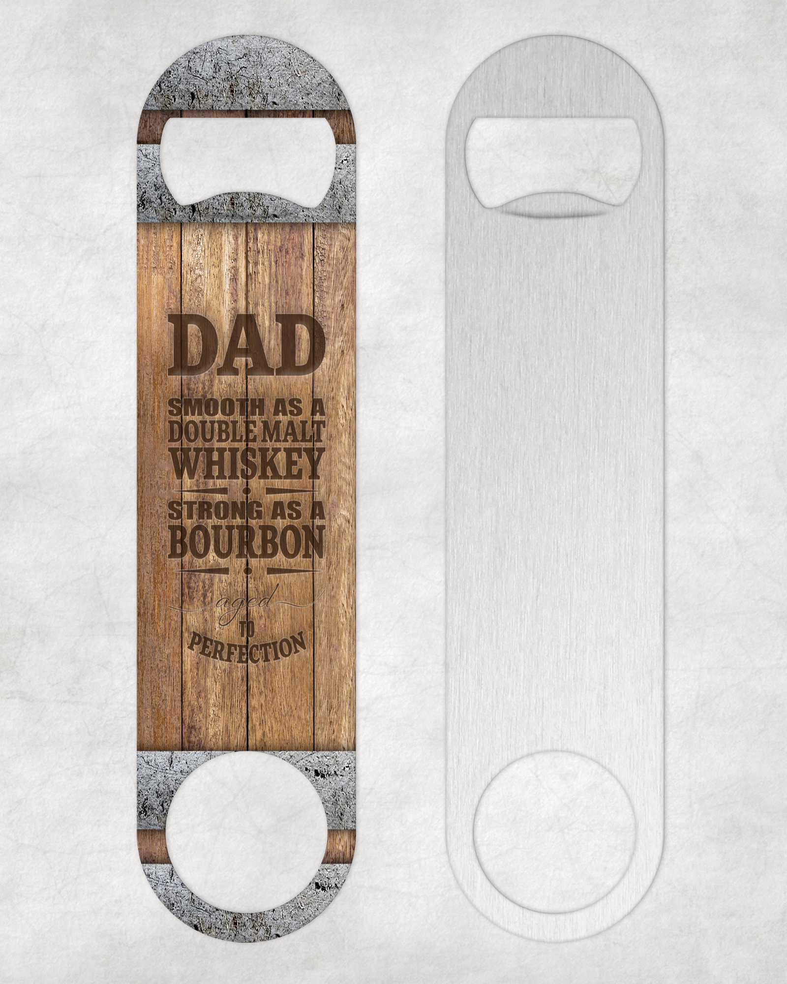 Dad Whiskey And Bourbon Bottle Opener Mockup