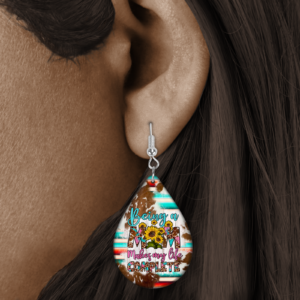 Being A Mom Teardrop Earrings Mockup