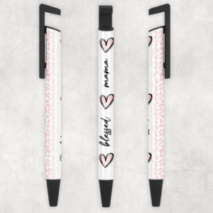 Blessed Mama Pink Leopard Ballpoint Pen Mockup