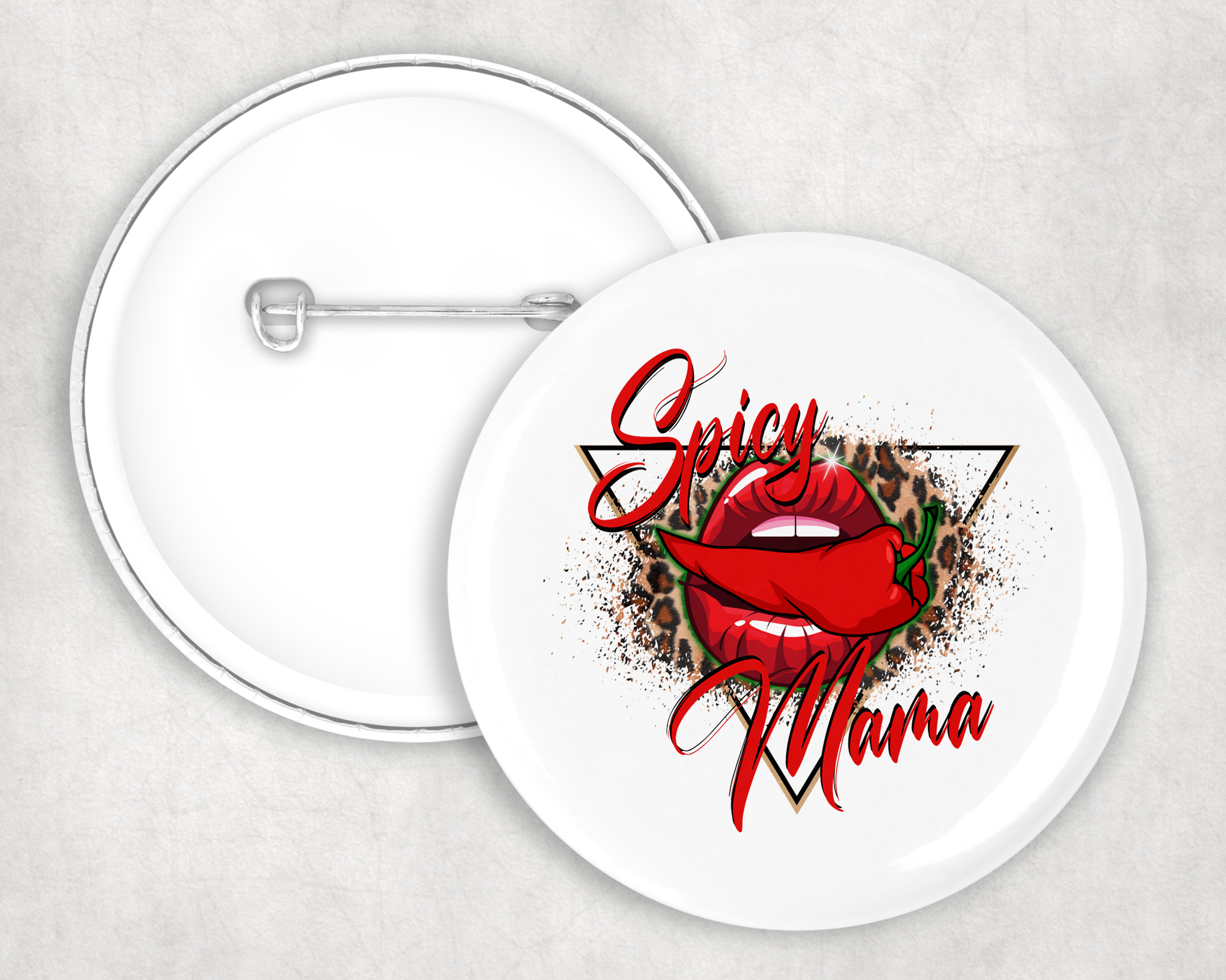Spicy Mama Button Mockup