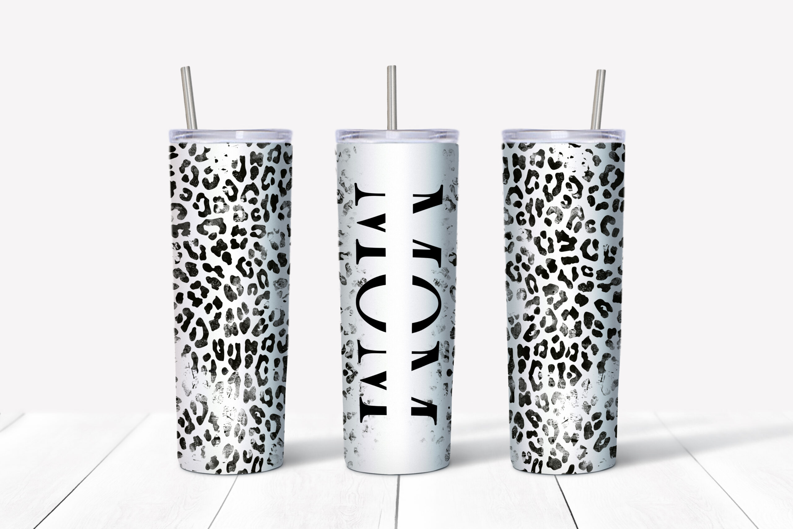 Mom Distressed Cheetah Print Tumbler Mockup
