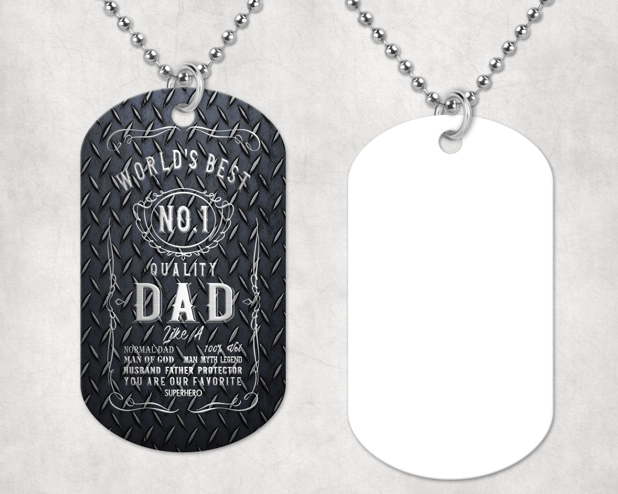 World's Best Dad Dog Tag Mockup