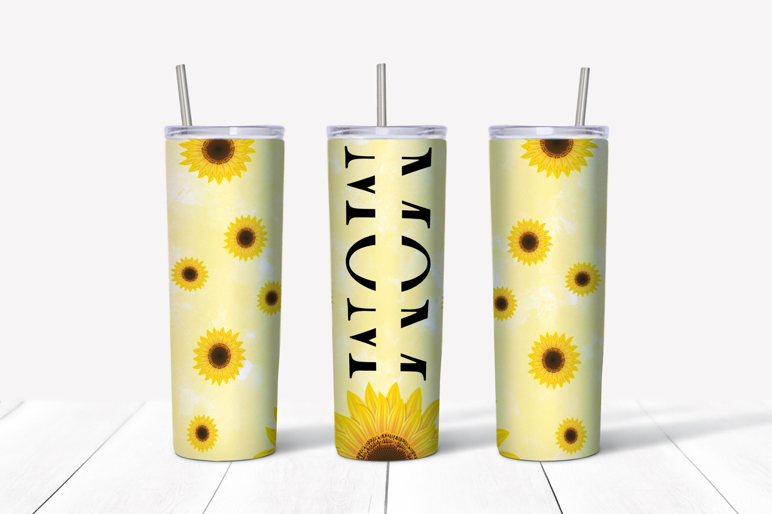 Sunflower Mom Tumbler-yellow Mockup